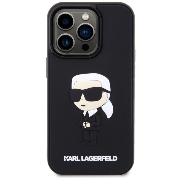 Karl Lagerfeld KLHCP14X3DRKINK iPhone 14 Pro Max 6.7" czarny|black hardcase Rubber Ikonik 3D цена и информация | Telefonu vāciņi, maciņi | 220.lv