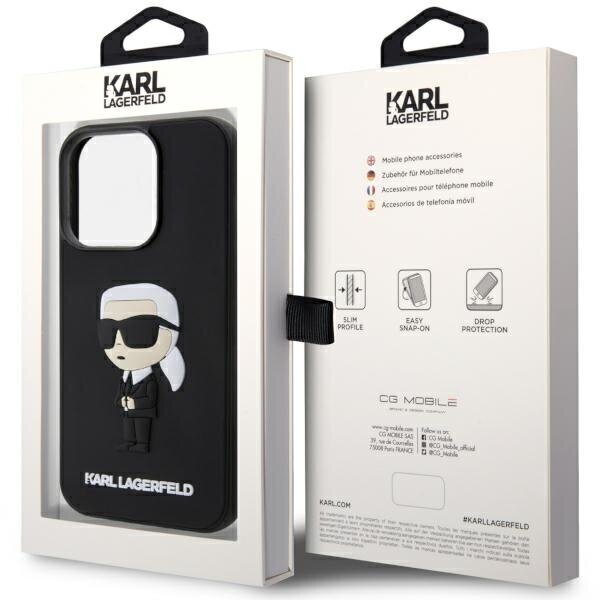 Karl Lagerfeld KLHCP14X3DRKINK iPhone 14 Pro Max 6.7" czarny|black hardcase Rubber Ikonik 3D цена и информация | Telefonu vāciņi, maciņi | 220.lv