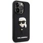 Karl Lagerfeld KLHCP14X3DRKINK iPhone 14 Pro Max 6.7" czarny|black hardcase Rubber Ikonik 3D cena un informācija | Telefonu vāciņi, maciņi | 220.lv