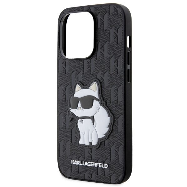 Karl Lagerfeld KLHCP14XSAKHPCK iPhone 14 Pro Max 6.7" czarny|black Saffiano Monogram Choupette cena un informācija | Telefonu vāciņi, maciņi | 220.lv