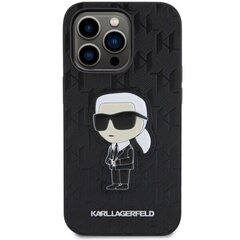 Karl Lagerfeld KLHCP14XSAKHPKK iPhone 14 Pro Max 6.7" czarny|black Saffiano Monogram Ikonik cena un informācija | Telefonu vāciņi, maciņi | 220.lv