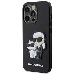Karl Lagerfeld KLHCP14XSANKCPK iPhone 14 Pro Max 6.7" hardcase czarny|black Saffiano Karl & Choupette cena un informācija | Telefonu vāciņi, maciņi | 220.lv