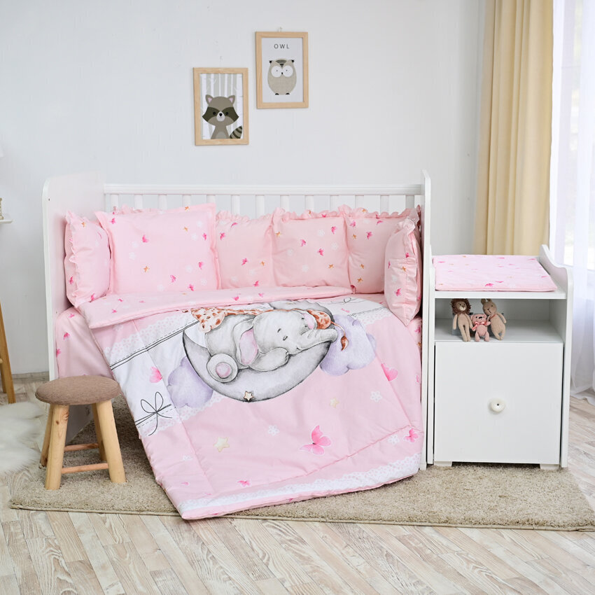 Gultas veļas komplekts mazulim Lorelli Trend Butterflies Pink, 70x110, 5 daļu cena un informācija | Bērnu gultas veļa | 220.lv