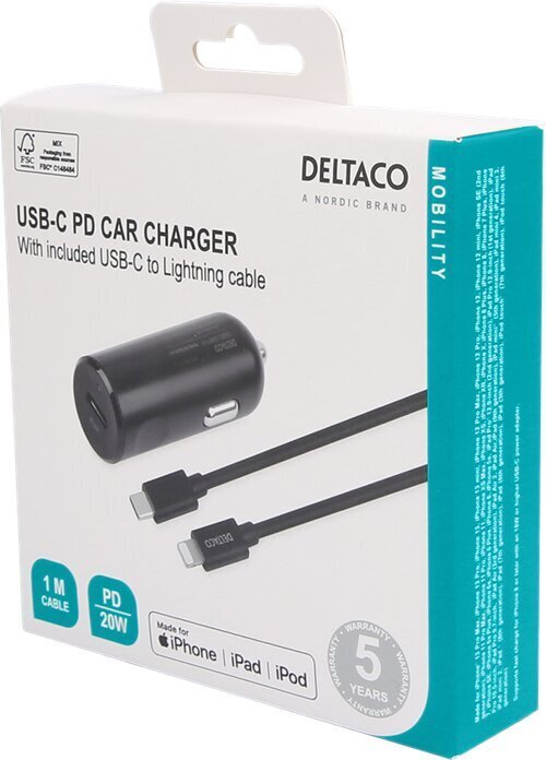 Deltaco USBC-CAR124 cena un informācija | Lādētāji un adapteri | 220.lv