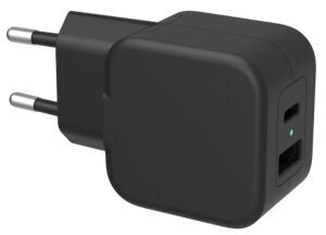 Deltaco USBC-AC148, 1x USB-A, 1x USB-C, 2A cena un informācija | Lādētāji un adapteri | 220.lv