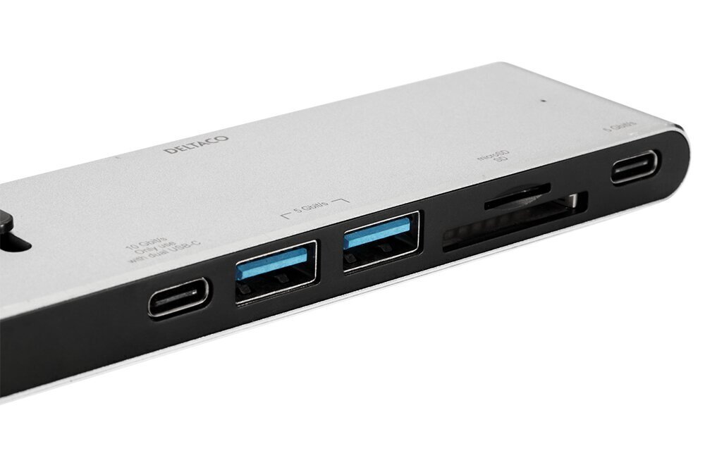 Sadalītājs Deltaco USBC-HDMI21, HDMI/DisplayPort/USB-A/USB-C cena un informācija | Adapteri un USB centrmezgli | 220.lv