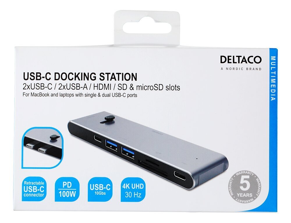 Sadalītājs Deltaco USBC-HDMI21, HDMI/DisplayPort/USB-A/USB-C cena un informācija | Adapteri un USB centrmezgli | 220.lv