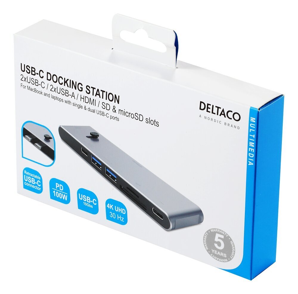 Sadalītājs Deltaco USBC-HDMI21, HDMI/DisplayPort/USB-A/USB-C cena un informācija | Adapteri un USB centrmezgli | 220.lv