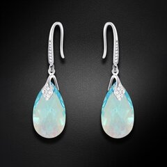 Sudraba auskari "Baroka III (Aquamarine Shimmer)" ar Swarovski™ kristāliem DS02A528 цена и информация | Серьги | 220.lv