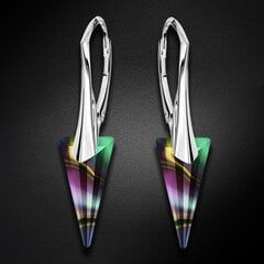 Sudraba auskari "Smaile II (Rainbow Dark)" ar Swarovski™ kristāliem DS02A534 cena un informācija | Auskari | 220.lv