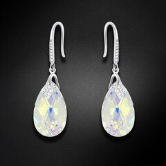 Sudraba auskari "Baroka III (Aurora Borealis)" ar Swarovski™ kristāliem DS02A540 cena un informācija | Auskari | 220.lv