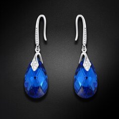 Sudraba auskari "Baroka III (Capri Blue Comet Argent Light)" ar Swarovski™ kristāliem DS02A552 цена и информация | Серьги | 220.lv