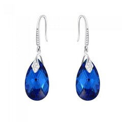 Sudraba auskari "Baroka III (Capri Blue Comet Argent Light)" ar Swarovski™ kristāliem DS02A552 цена и информация | Серьги | 220.lv