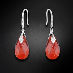 Sudraba auskari "Baroka III (Red Magma)" ar Swarovski™ kristāliem DS02A553 cena un informācija | Auskari | 220.lv