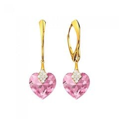 Sudraba auskari "Mīļais Valentīns (Light Rose)" ar Swarovski™ kristāliem DS02A562 cena un informācija | Auskari | 220.lv