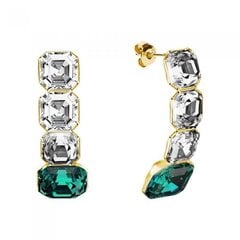 Серебряные серьги "Империум (Emerald)" с кристаллами Swarovski™ DS02A564 цена и информация | Серьги | 220.lv