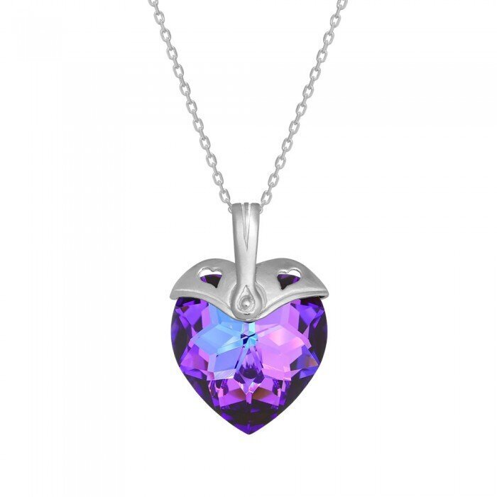 Sudraba kulons "Kupidons II (Heliotrope)" ar Swarovski™ kristāliem DS01K545 cena un informācija | Kaklarotas | 220.lv