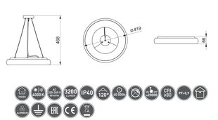 Подвесной светодиодный светильник GTV Leon цена и информация | Люстры | 220.lv