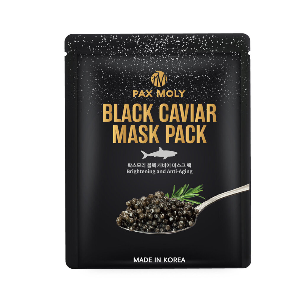 PAX MOLY Black Caviar sejas maska 25 ml.X10 gab. cena un informācija | Sejas maskas, acu maskas | 220.lv