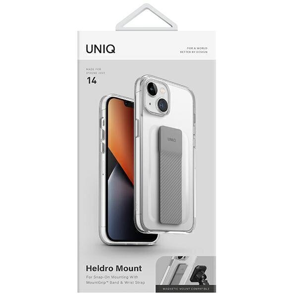 Telefona vāciņš UNIQ etui Heldro Mount iPhone 14 6,1" caurspīdīgs cena un informācija | Telefonu vāciņi, maciņi | 220.lv