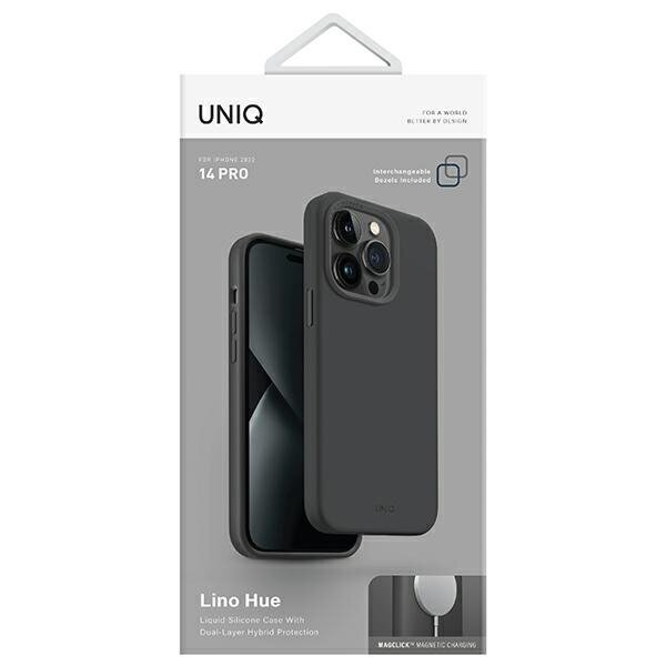 Objektīva aizsargs UNIQ etui Lino Hue iPhone 14 Pro 6,1" Magclick Charging, Pelēks cena un informācija | Telefonu vāciņi, maciņi | 220.lv