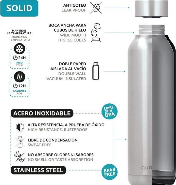 Pudele Quokka Ciets, 510 ml, zils цена и информация | Ūdens pudeles | 220.lv