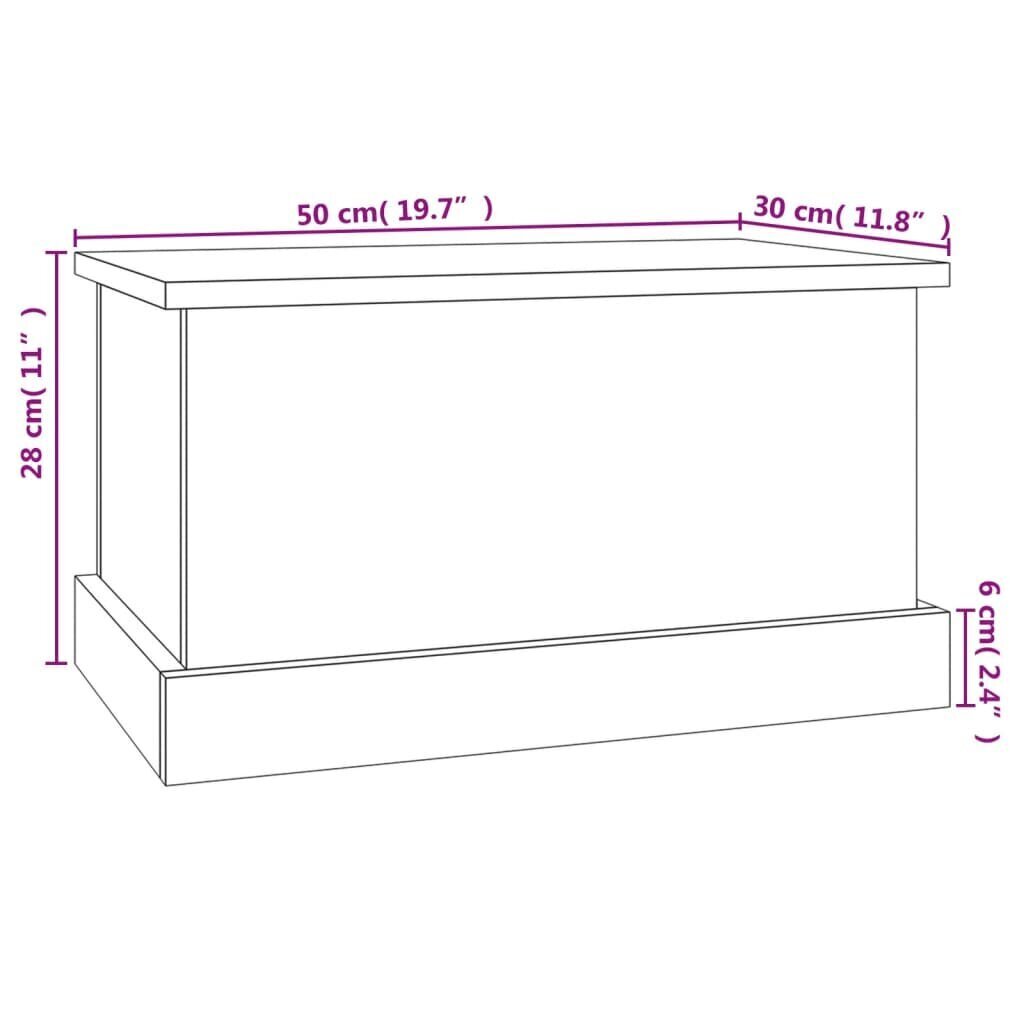 vidaXL uzglabāšanas kaste, betonpelēka, 50x30x28 cm, inženierijas koks cena un informācija | Veļas grozi un mantu uzglabāšanas kastes | 220.lv