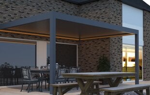 Lapene Pergola 3000x3011 ir uzstādīta uz sienas цена и информация | Беседки, навесы, тенты | 220.lv