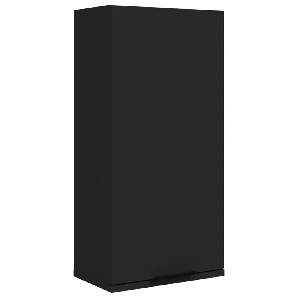 vidaXL vannasistabas sienas skapītis, melns, 32x20x67 cm цена и информация | Vannas istabas skapīši | 220.lv