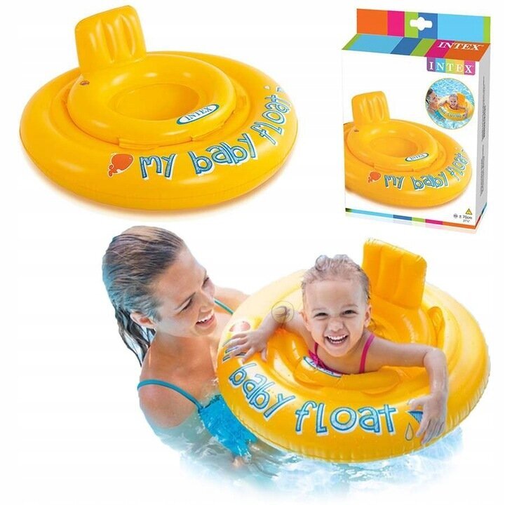 Bērnu peldēšanas ritenis ar sēdekli Intex My Baby Float cena un informācija | Piepūšamās rotaļlietas un pludmales preces | 220.lv