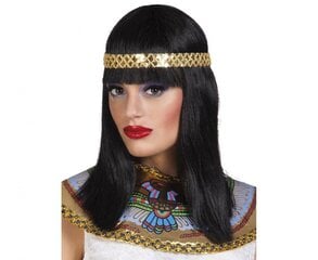 Kleopatras parūka ar lentīti zelta krāsā cena un informācija | Karnevāla kostīmi, maskas un parūkas | 220.lv