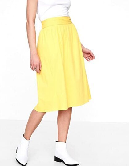 Vero Moda Sievietes Vmladina H/w Calf 10197363 Flared Skirts Dzeltens XS цена и информация | Svārki | 220.lv