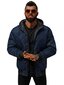 Vīriešu tumši zila jaka ar kapuci Ogmina JS/MY21-50511-XXL цена и информация | Vīriešu virsjakas | 220.lv