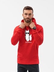 Sarkans vīriešu džemperis ar kapuci No ProbLlama B1154 -50900-XXL cena un informācija | Vīriešu jakas | 220.lv