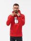 Sarkans vīriešu džemperis ar kapuci No ProbLlama B1154 -50900-XXL цена и информация | Vīriešu jakas | 220.lv