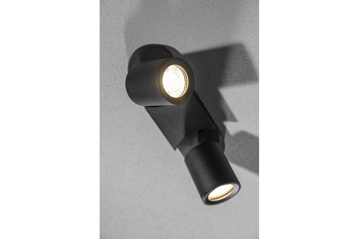 GTV griestu lampa BLINK, 2xGU10, maks. 20W, IP20, melns - OS-BLN50W2-00 cena un informācija | Iebūvējamās lampas, LED paneļi | 220.lv