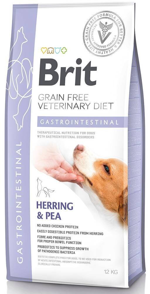 Brit GF Veterinary Diets pieaugušiem suņiem, ar siļķēm un zirņiem Gastrointestinal, 12 kg cena un informācija | Sausā barība suņiem | 220.lv