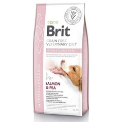 Brit GF Veterinary Diets pieaugušiem suņiem, ar lasi un zirņiem Hypoallergenic, 12 kg cena un informācija | Sausā barība suņiem | 220.lv