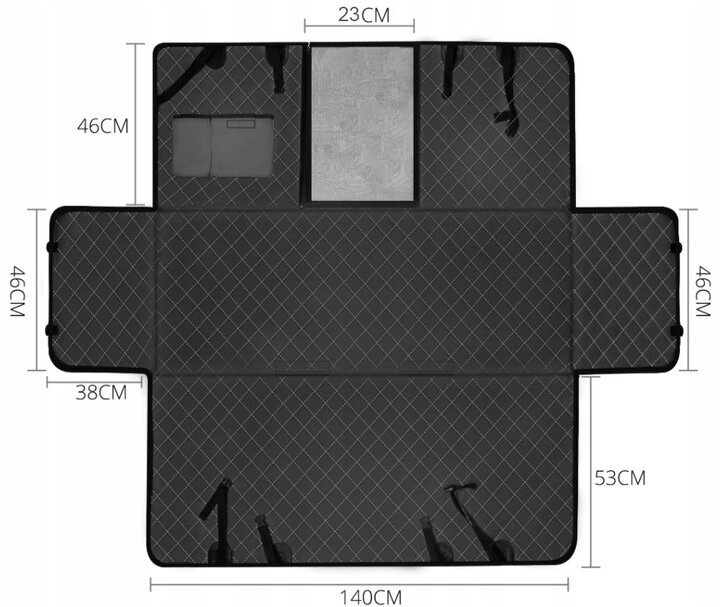 Auto sēdekļa pārvalks suņiem 140 cm x 209 cm cena un informācija | Ceļojumu piederumi | 220.lv