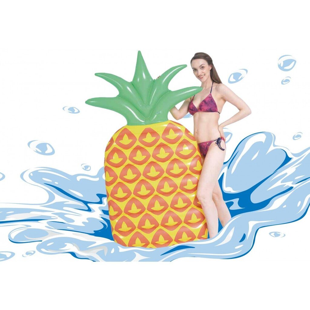 Piepūšamais pludmales matracis Sun Club Pineapple, 185x85 cm, oranžs цена и информация | Piepūšamās rotaļlietas un pludmales preces | 220.lv