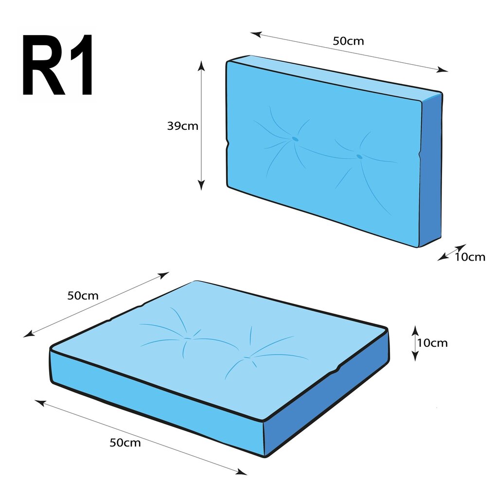 Dārza krēsla spilvens Kaja R1 KAJBIK11, dažādu krāsu cena un informācija | Krēslu paliktņi | 220.lv