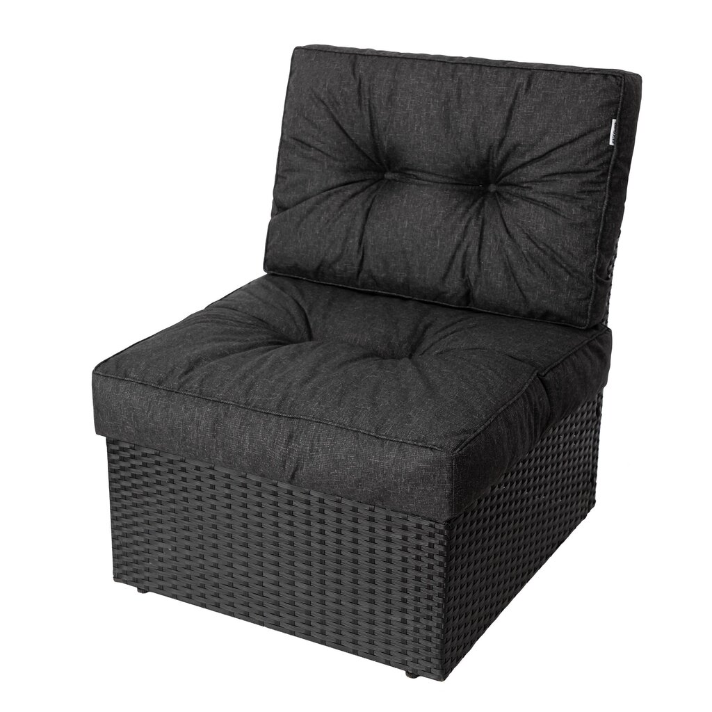 Dārza krēsla spilvens Kaja R2 KAJCZR5, melns cena un informācija | Krēslu paliktņi | 220.lv