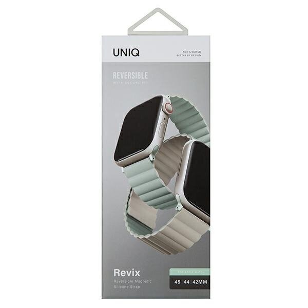 Aproce Uniq Revix Apple Watch Series 42/44/45/49mm, Sage-Beige cena un informācija | Viedpulksteņu un viedo aproču aksesuāri | 220.lv