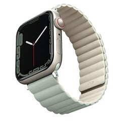 UNIQ pasek Revix Apple Watch Series 4|5|6|7|8|SE|SE2|Ultra 42|44|45|49mm. Reversible Magnetic szałwia-beżowy|sage-beige цена и информация | Аксессуары для смарт-часов и браслетов | 220.lv