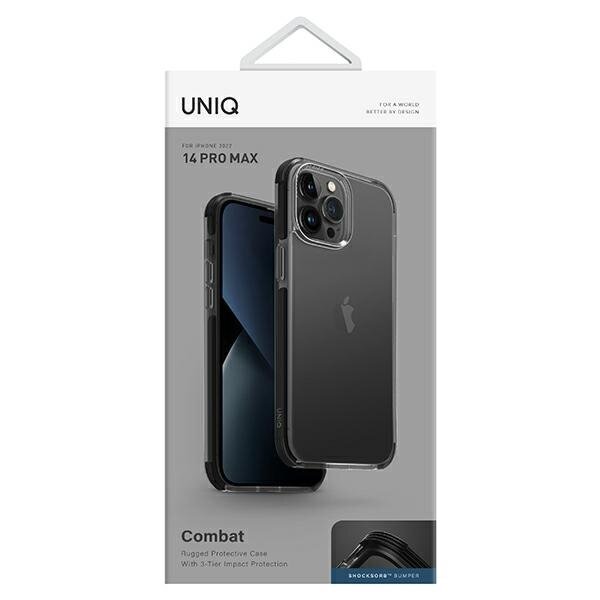 Telefona vāciņš UNIQ etui Combat iPhone 14 Pro Max 6,7" Melns cena un informācija | Telefonu vāciņi, maciņi | 220.lv