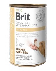 Brit GF Veterinary Diets для взрослых собак индейка с горошком Hepatic, 0,4 кг цена и информация | Консервы для собак | 220.lv