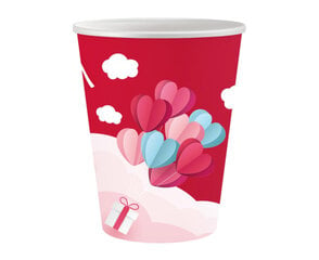 Одноразовые бумажные стаканчики Love Is In The Air, collection red, 250 мл цена и информация | Праздничная одноразовая посуда | 220.lv