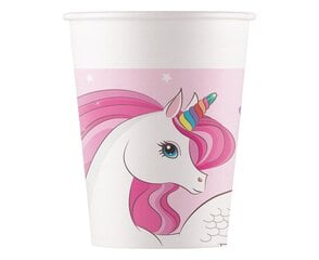 Одноразовые бумажные стаканчики Unicorn Rainbow, 200 мл цена и информация | Праздничная одноразовая посуда | 220.lv