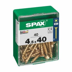 Коробка для винтов SPAX Шуруп Плоская головка (4,5 x 40 mm) цена и информация | Для укрепления | 220.lv