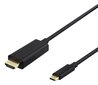 USB-C - HDMI kabelis DELTACO 1m, 4K@60Hz, melns / USBC-HDMI-1010 cena un informācija | Kabeļi un vadi | 220.lv